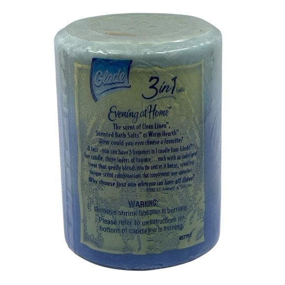 Glade 3-in-1 Candle Blue Evening At Home Scented Bath Salts Layer Discontinued - Picture 3 of 8